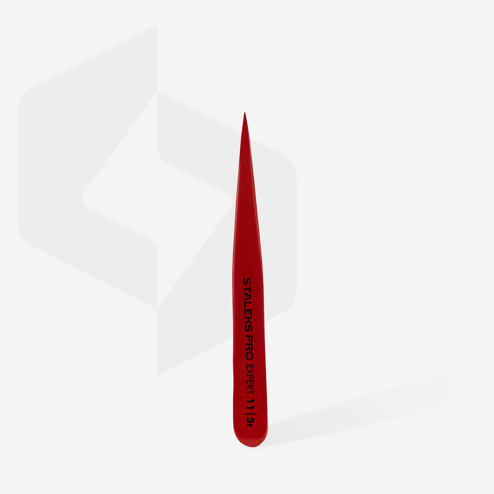 Пинцет для бровей Staleks Pro Expert 11 Type 5R (точечный), красный - фото3