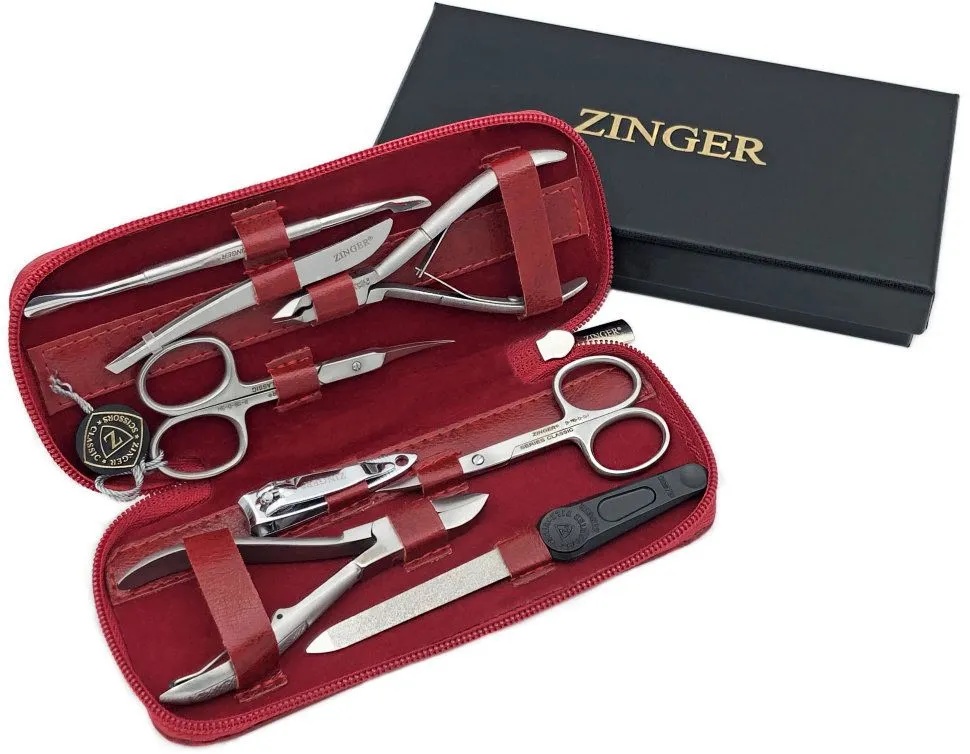 Маникюрный набор Zinger 7106 (8 предметов) КРАСНЫЙ - фото2
