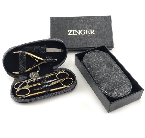 Маникюрный набор Zinger 7104 G (6 предметов) ЧЁРНЫЙ - фото