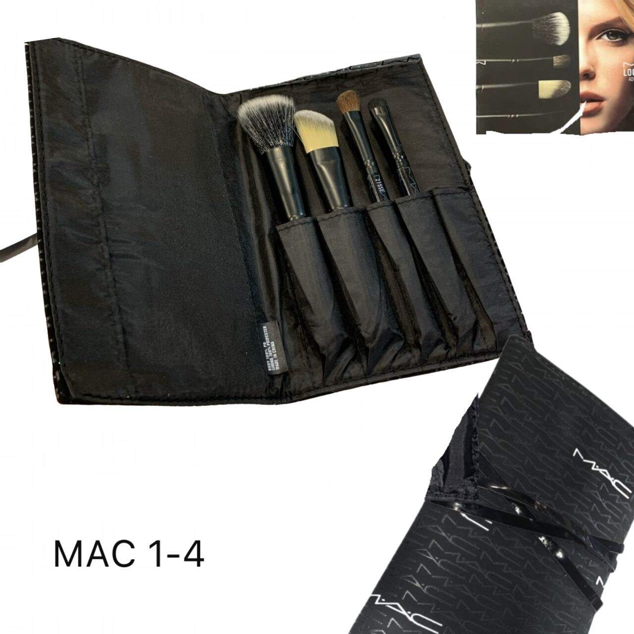 Набор кистей для макияжа MAC-4 в косметичке, 4шт - фото2