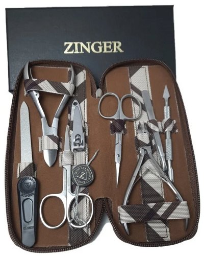 Маникюрный набор Zinger 7106 S (8 предметов) КЛЕТКА - фото