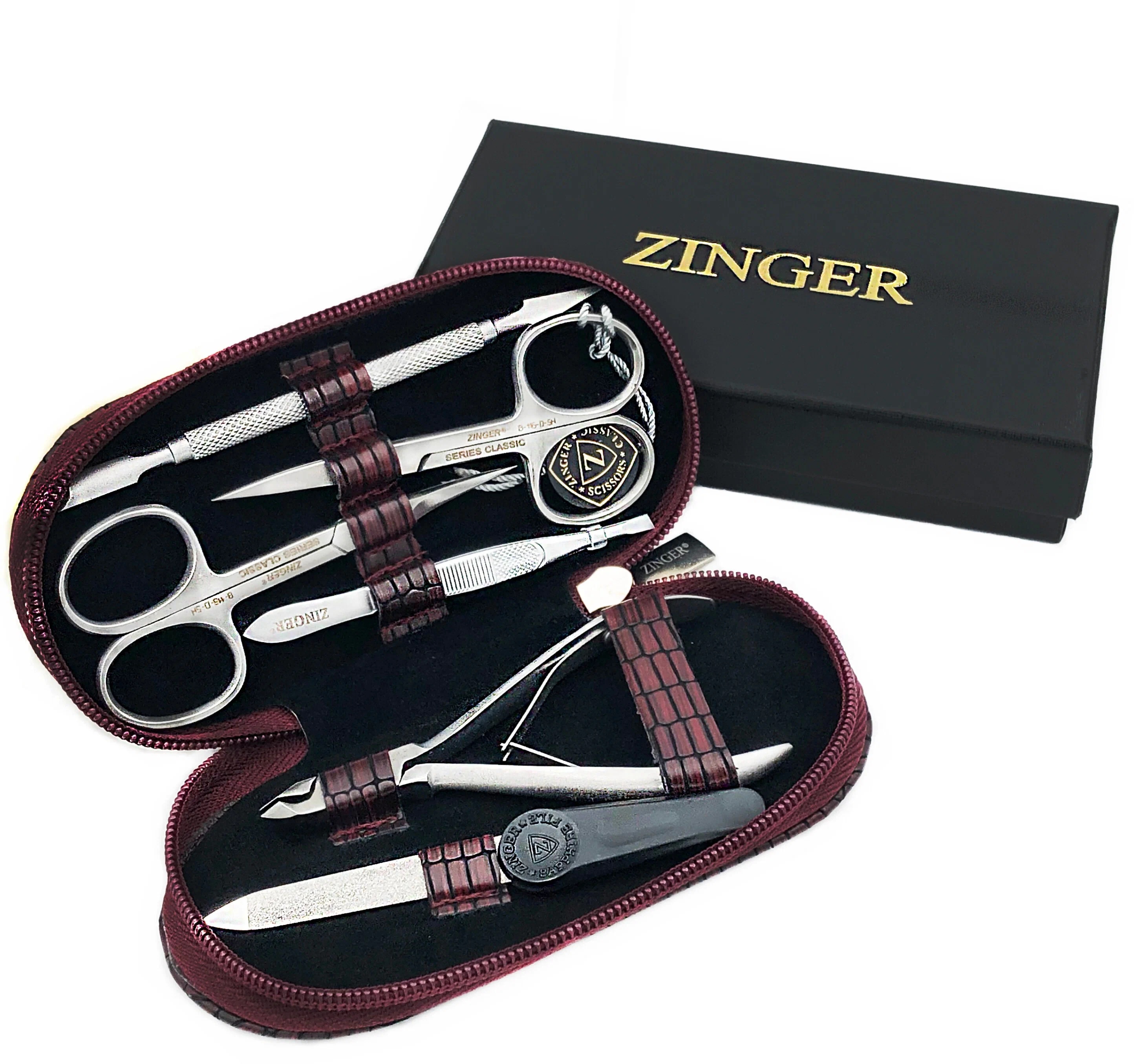 Маникюрный набор Zinger 7104 S (6 предметов) КОРИЧНЕВАЯ ЗМЕЯ - фото