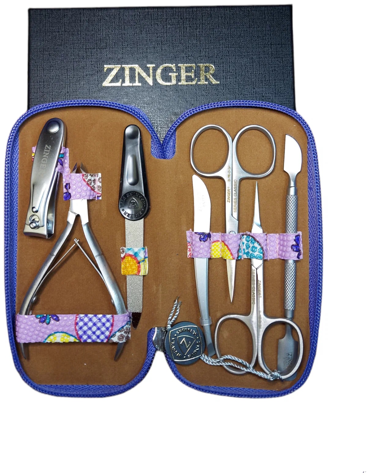 Маникюрный набор Zinger 7105 S (7 предметов) РОМАШКИ - фото