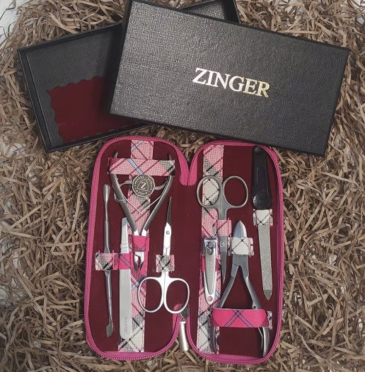 Маникюрный набор Zinger 7106 S (8 предметов) КЛЕТКА РОЗОВАЯ - фото4