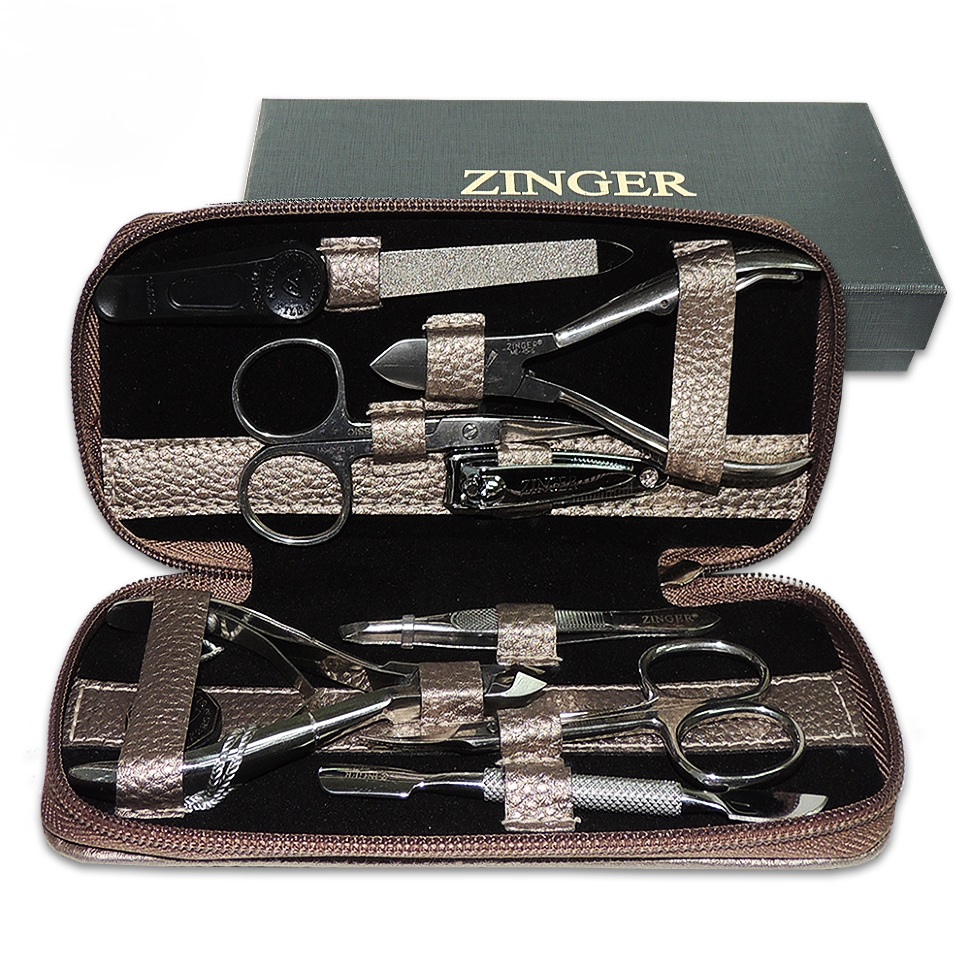 Маникюрный набор Zinger 7106 (8 предметов) ШАМПАНЬ  - фото