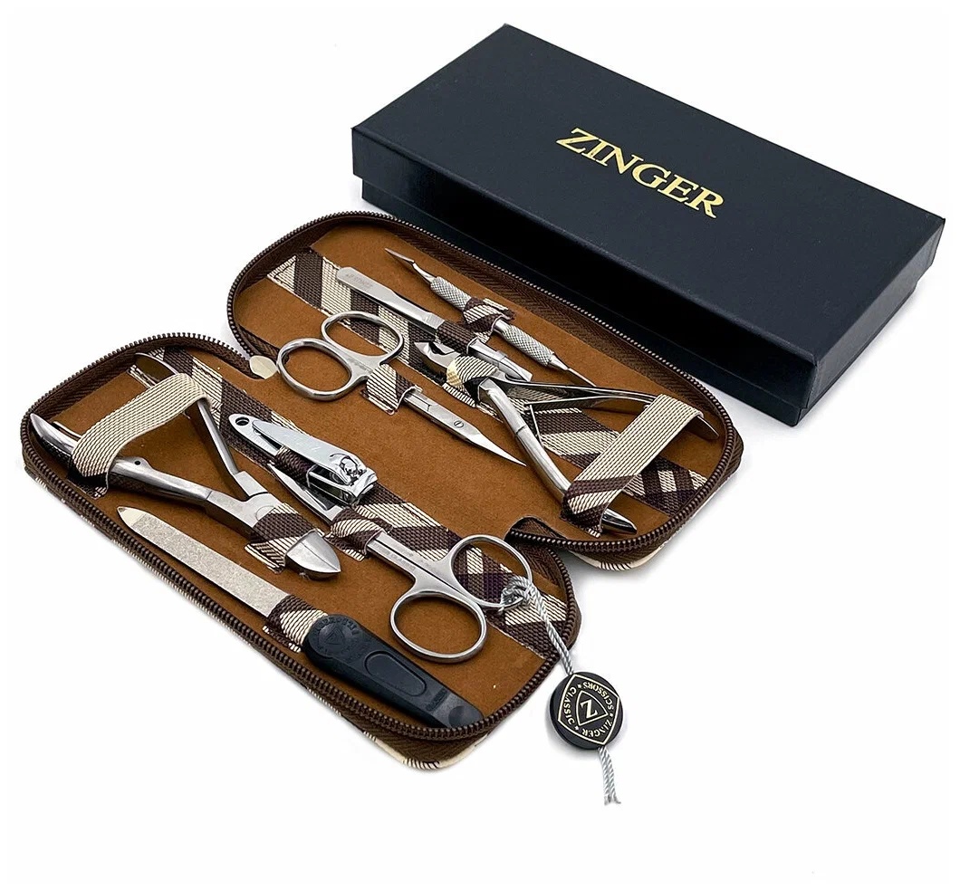 Маникюрный набор Zinger 7106 (8 предметов) КЛЕТКА  - фото3