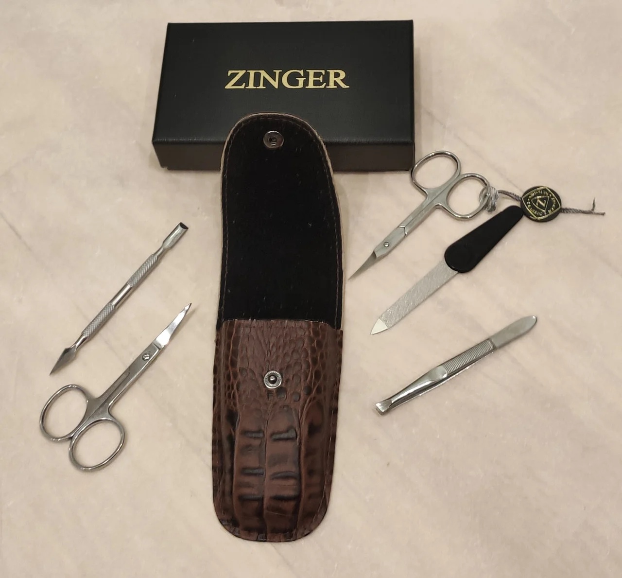 Маникюрный набор Zinger MS-Z5 (5 предметов) КОРИЧНЕВЫЙ - фото4