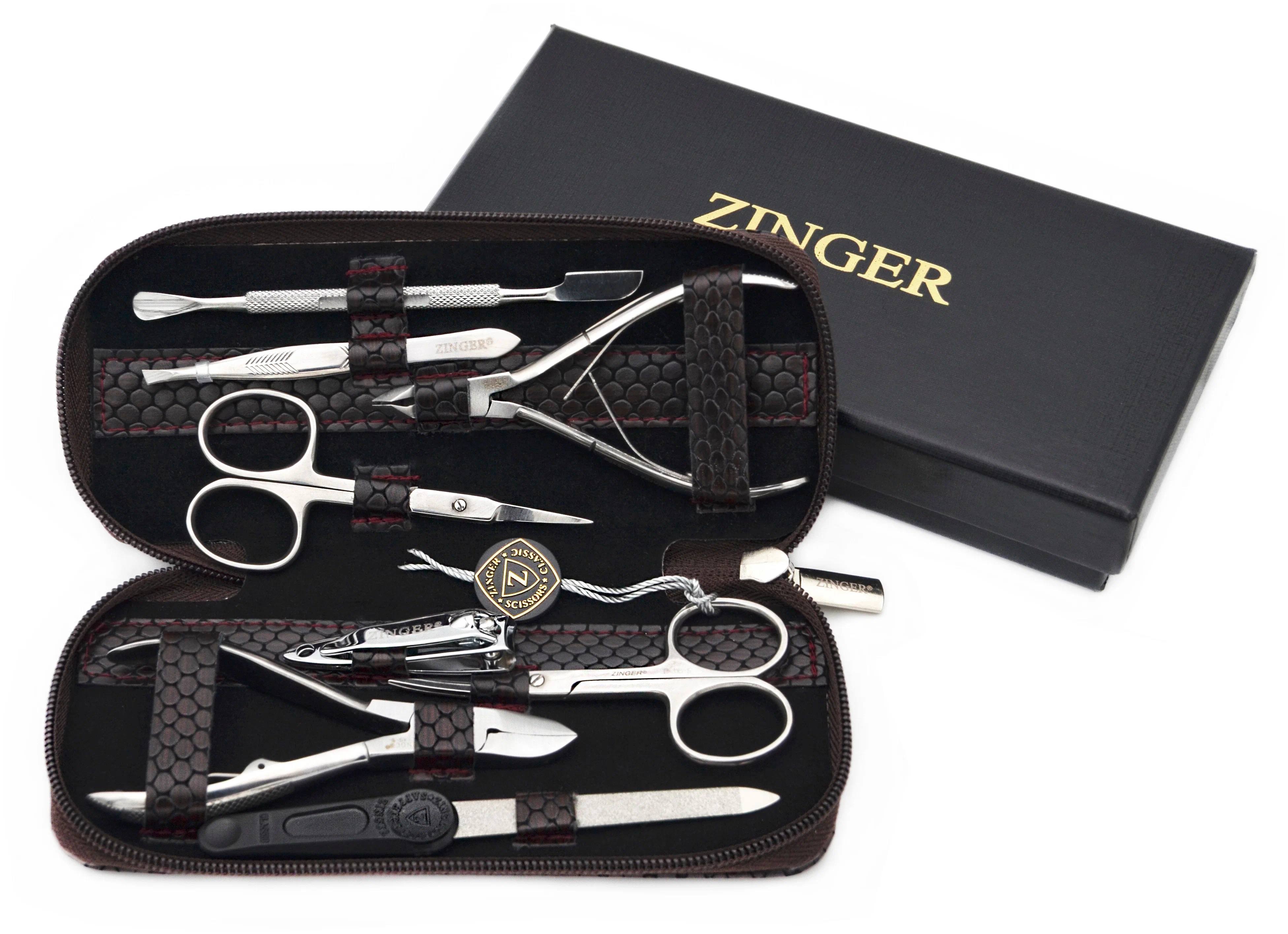 Маникюрный набор Zinger 7106 (8 предметов) ЗМЕЯ
